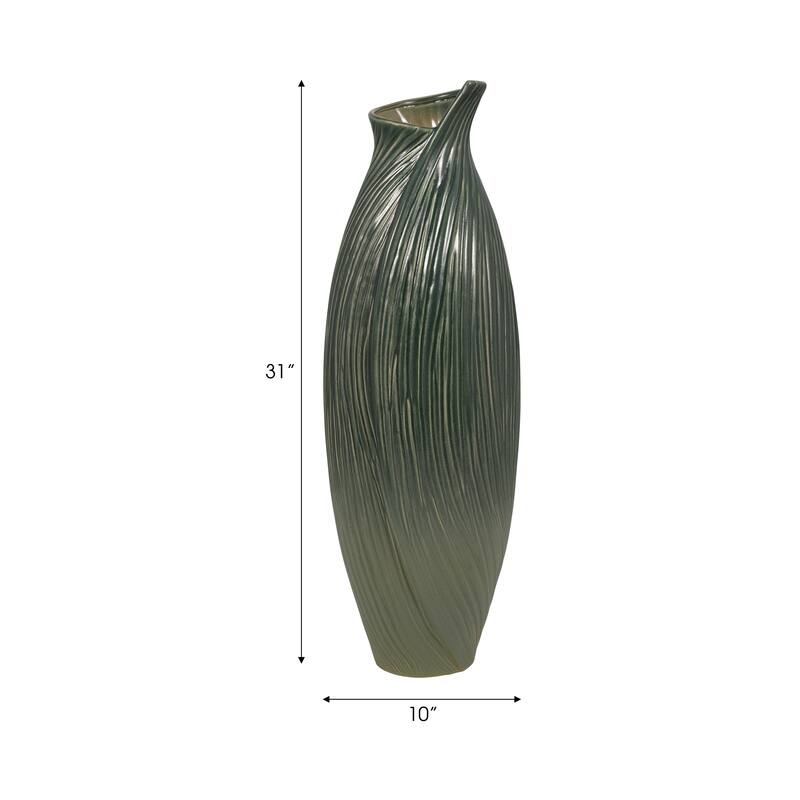 Ceramic Stylish Rubpert Contemporary Vase - Green
