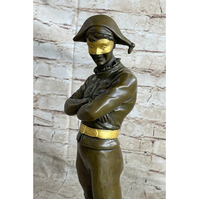 Harlequin Pantomime Bronze Figure Statue Sculpture By Rene De Saint-Marceaux 17 Inches X 7 Inches