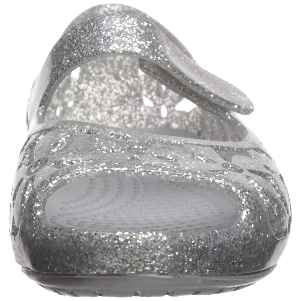 white flower crocs