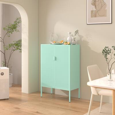 Free Standing Metal Storage Locker Cabinet with Adjustable Shelves