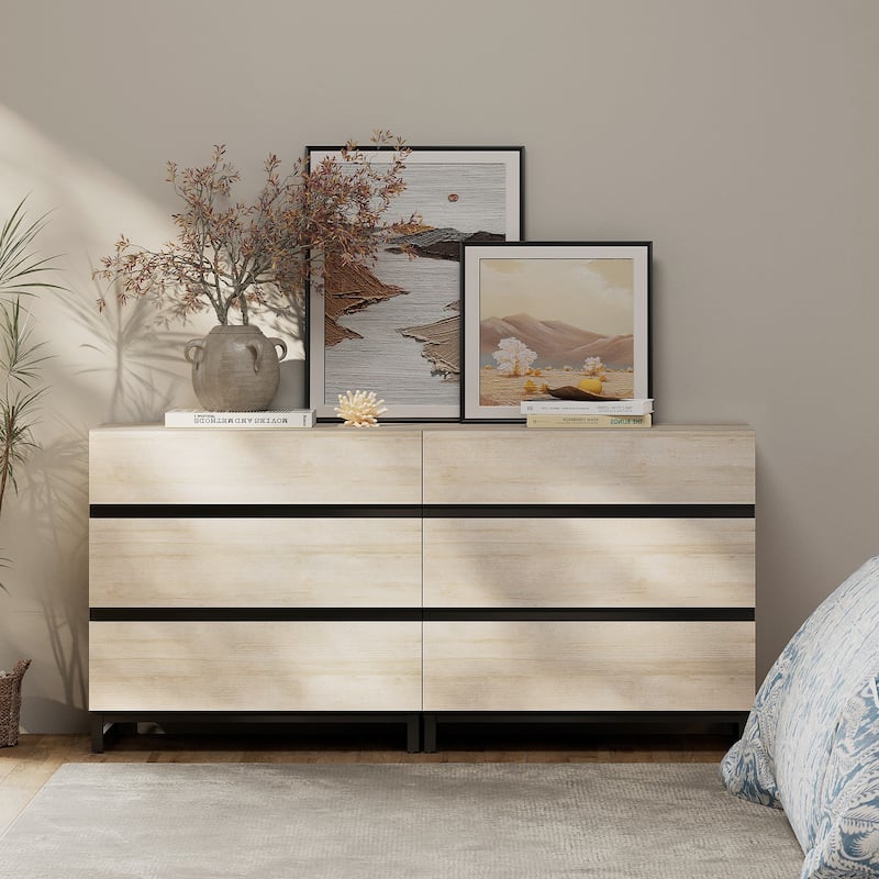 WAMPAT 3 Piece Dresser and Nightstand Sets