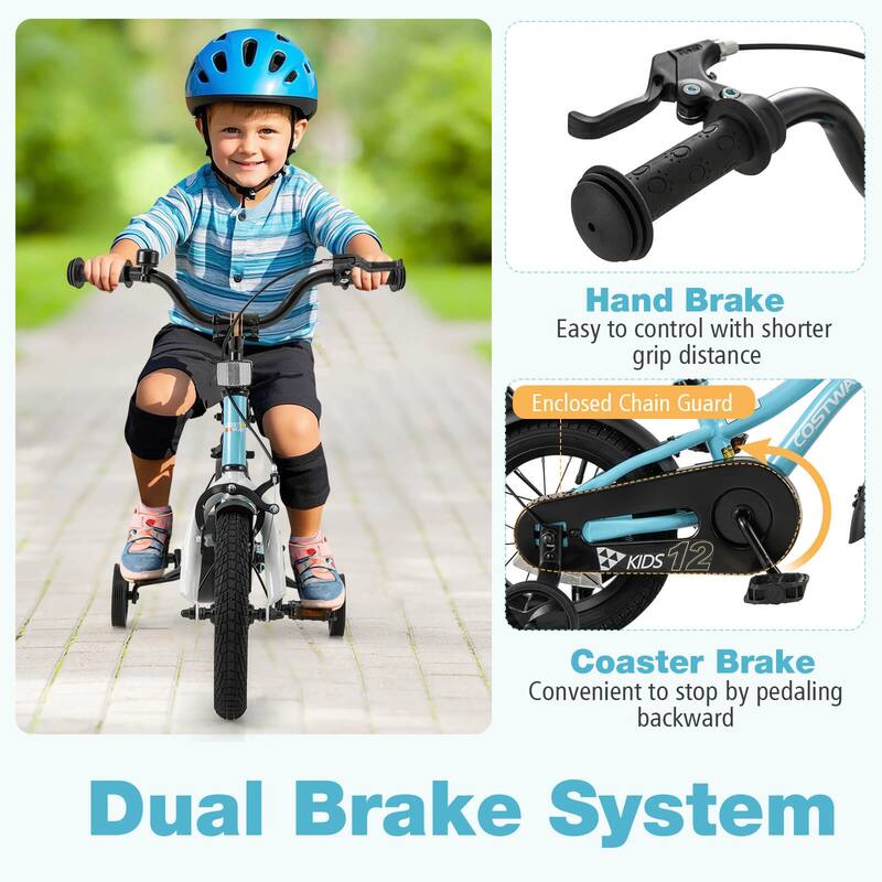 Costway 12"/14"/16"/18" Kids Bike for 3-4 Years Old Boys & Girls with