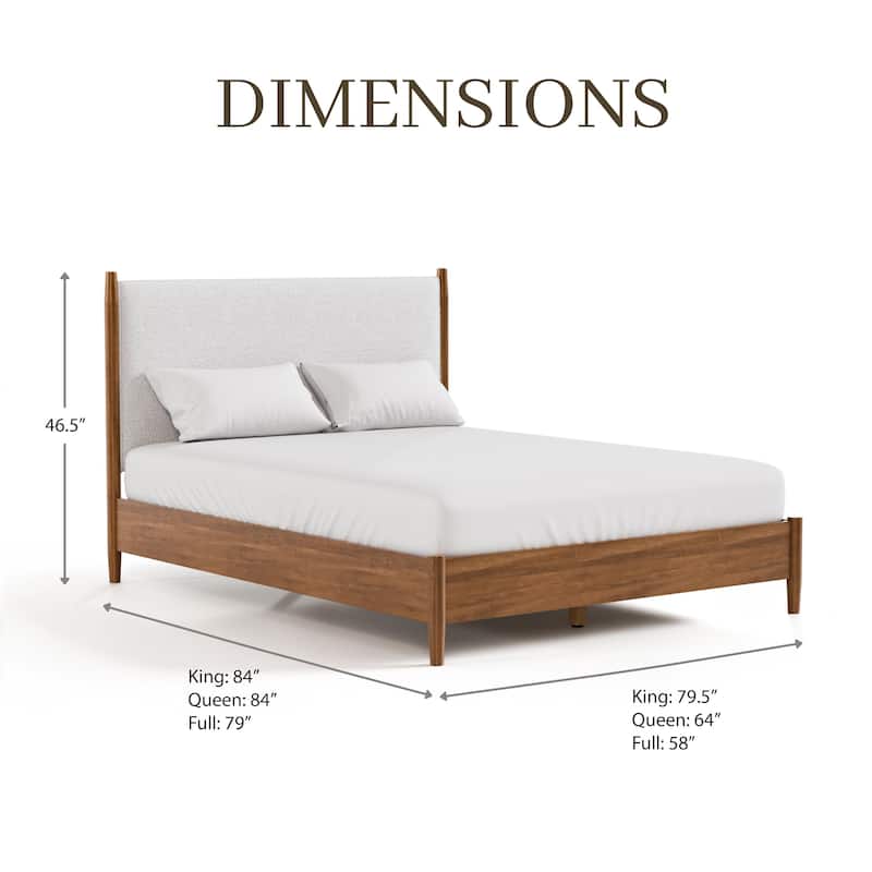 Furniture of America Beau Midcentury 4-Piece Boucle Platform Bedroom Set