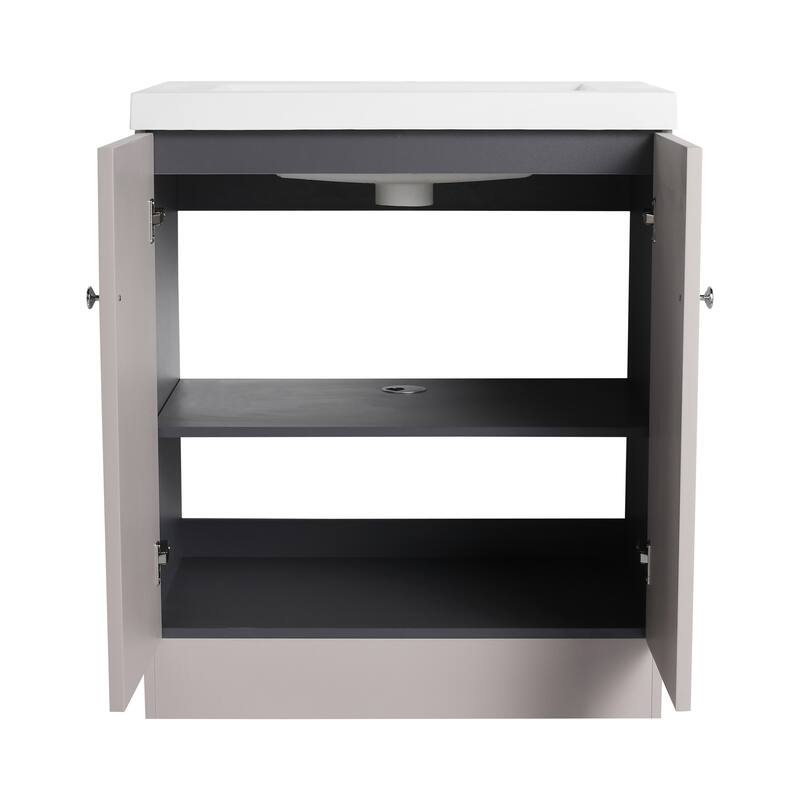 30" Freestanding Bathroom Vanity with Resin Sink