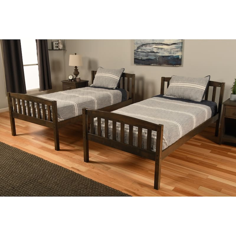 Somette Claire Twin Bunk Bed with Storage and Trundle Options in Rustic Walnut (Mattresses Not Included)