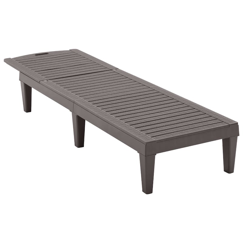 2-Piece Outdoor Resin Chaise Lounges Chairs with Adjustable Backrest