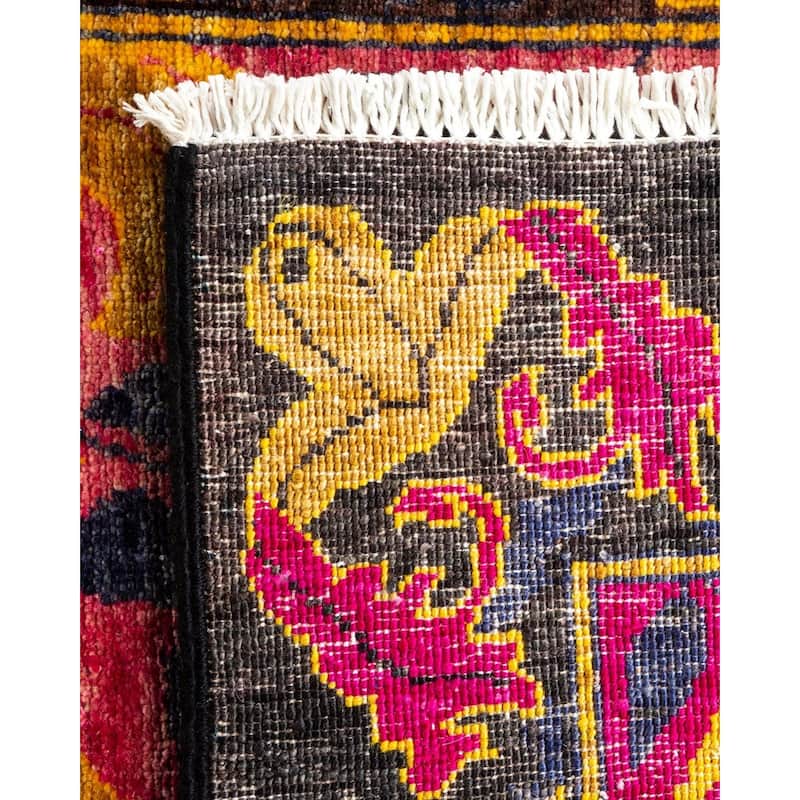 Overton Hand Knotted Wool Vintage Inspired Modern Contemporary Arts & Crafts Multi Runner Rug - 2' 7" x 10' 2"