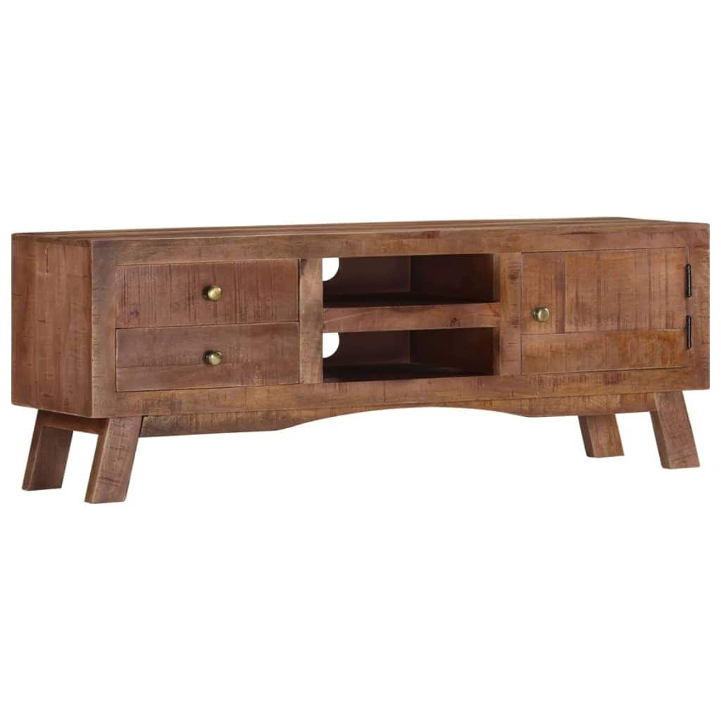 vidaXL TV Stand 43.3"x11.8"x15.7" Rough Mango Wood - 43.3" x 11.8" x 15.7"