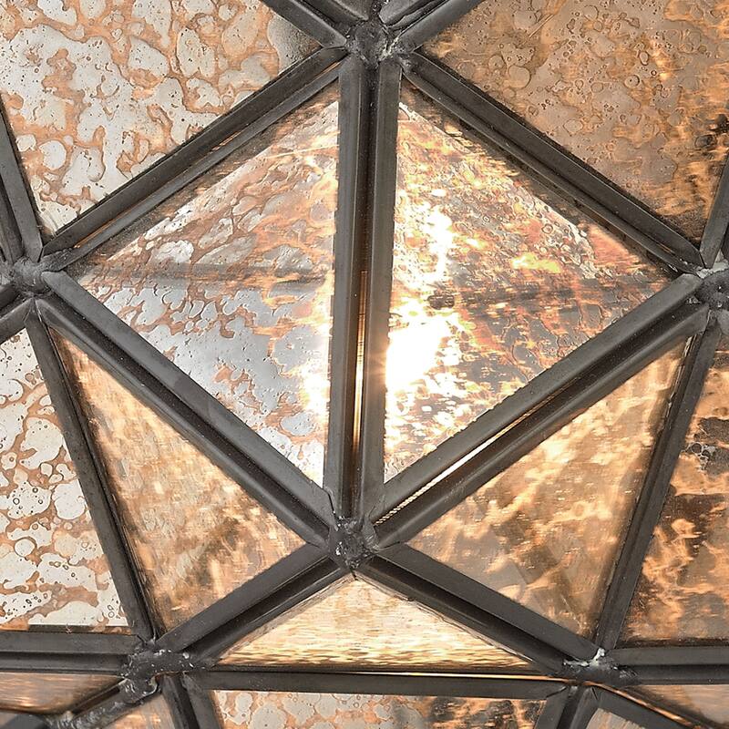 Elk Home Moravian Star Bronze With Mercury Glass 1 Light Flush Mount