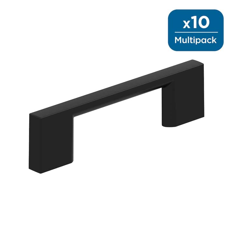 Amerock Cityscape Cabinet or Furniture Pull - 3 inch (76mm) Center-to-Center - Matte Black