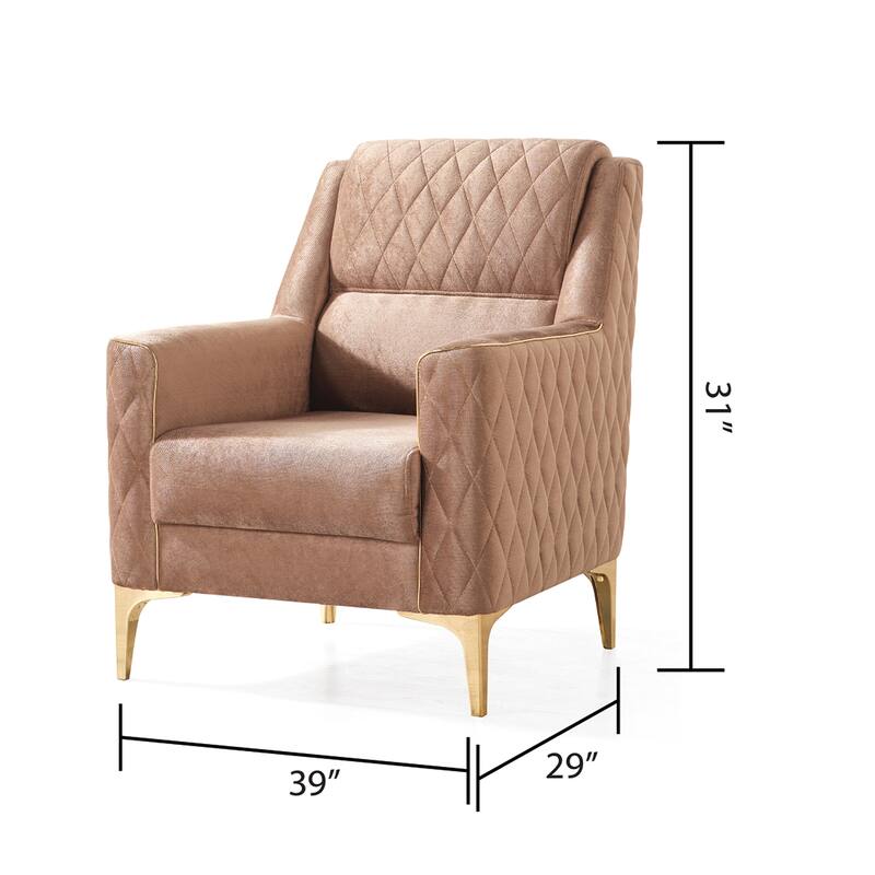 Luna Contemporary Style 2PC/3PC Livingroom Set Made with Wood & Velvet Fabric