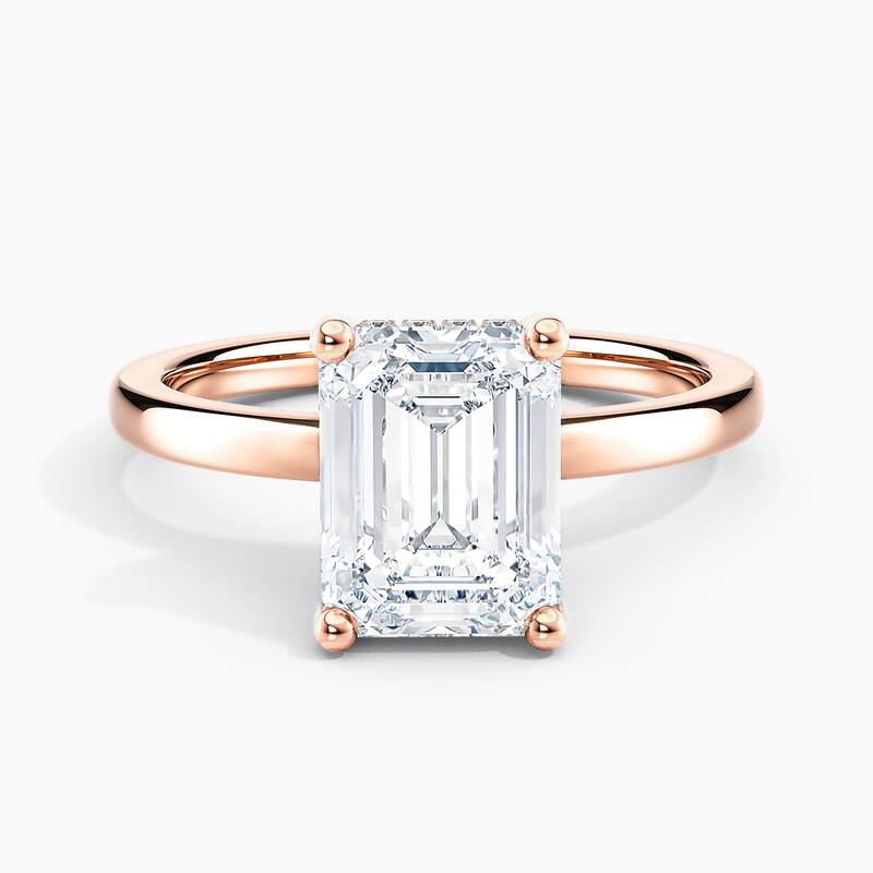 Auriya 14k Gold 1.75ctw Emerald Hidden-Halo Lab Grown Diamond Engagement Ring - Rose - 5