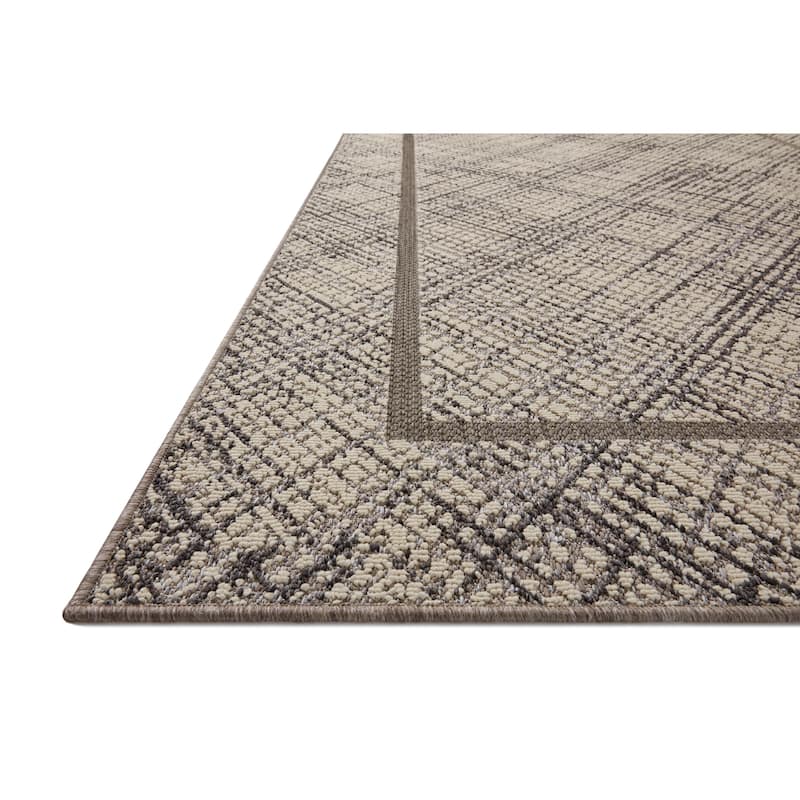 Alexander Home Renee Modern Chambray Border Indoor / Outdoor Rug