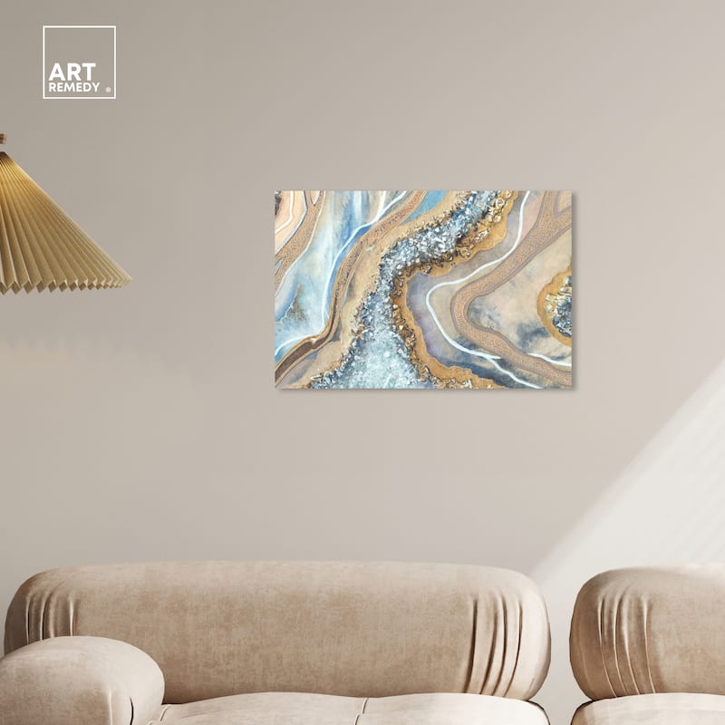 Art Remedy The Luxurious Geode Gallery Wrapped Mineral, Agate & Geode 1 Piece Canvas Wall Art
