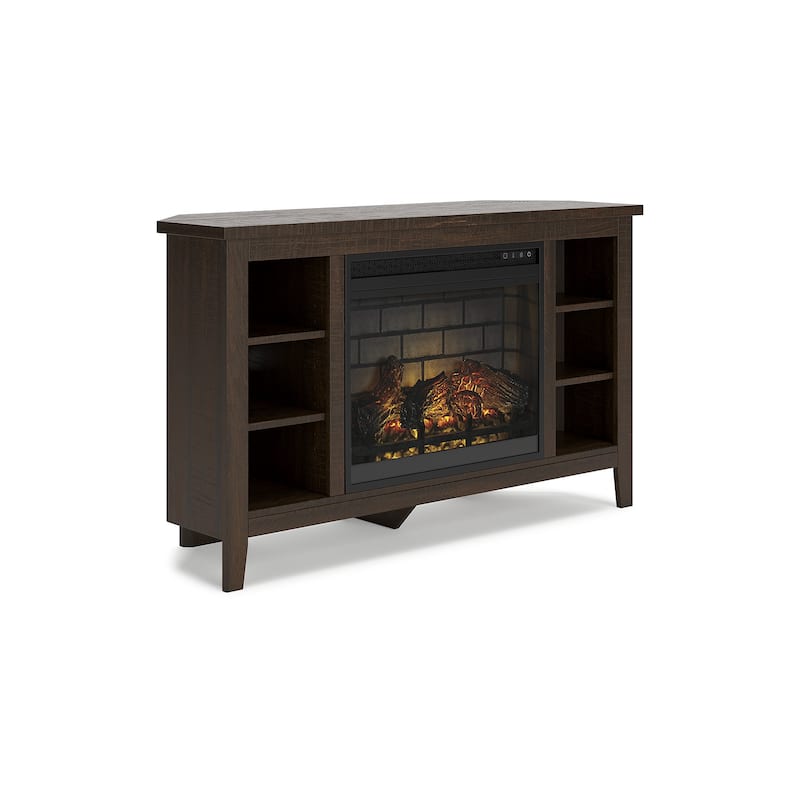 Signature Design by Ashley Arlenbry 48" Corner TV Stand with Electric Fireplace - 48"W x 15.75"D x 28.5"H