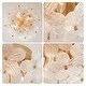 preview thumbnail 10 of 10, Frieda Modern 3-Light 16" Brushed Brass Clear Glass Flower Flush Mount - 16 inches in diameter x 7.5 inches H