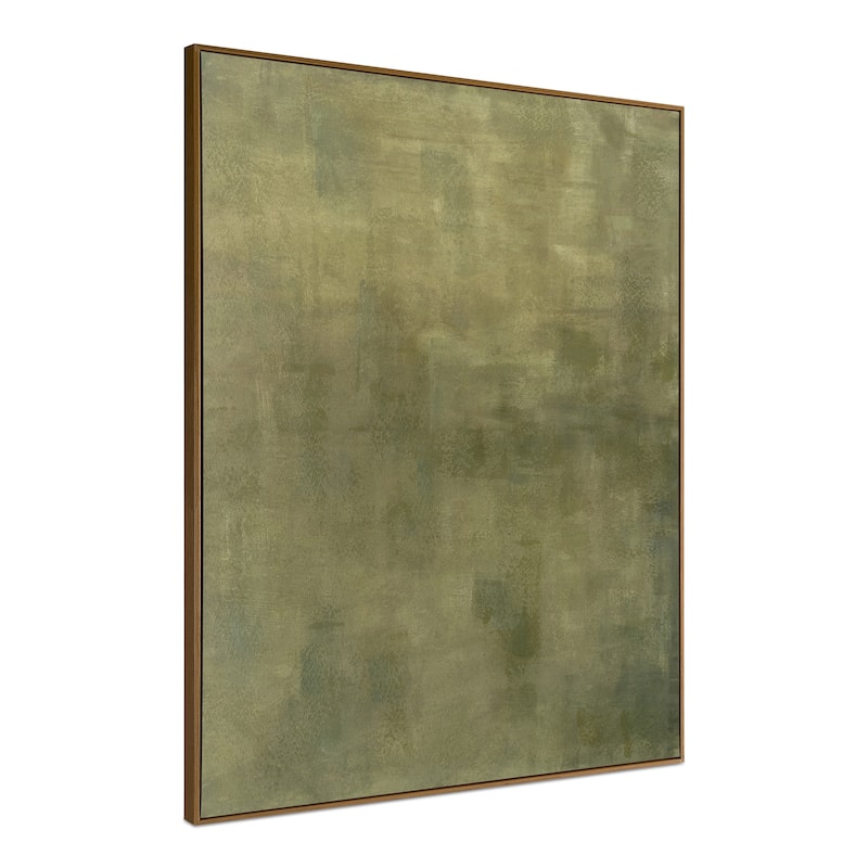 NADAAL STUDIOS Lunessa Framed Painting, Abstract Acrylic on Canvas with Solid Wood Frame Olive Multicolor