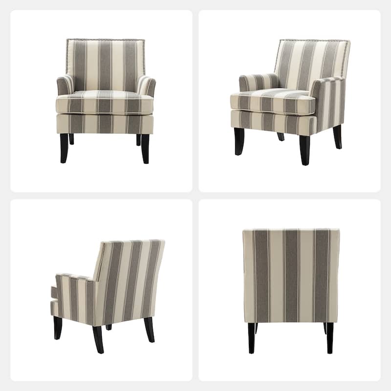 Akorda French Country Armchair with Nailhead Trim and Solid Wood Legs by HULALA HOME
