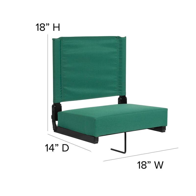2 Pack 500 lb. Rated Lightweight Stadium Chair-Handle-Padded Seat