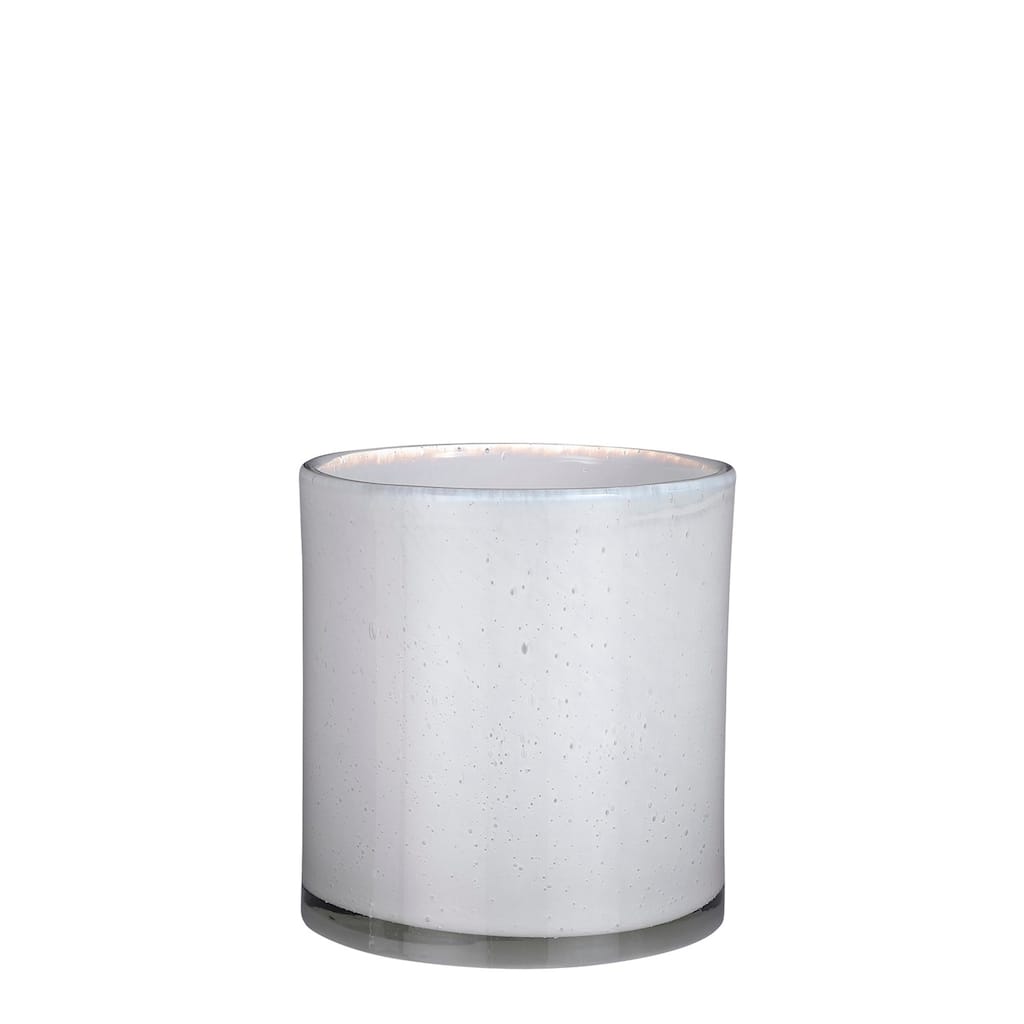 Med. Estelle Vase Cylinder Glass White -ST