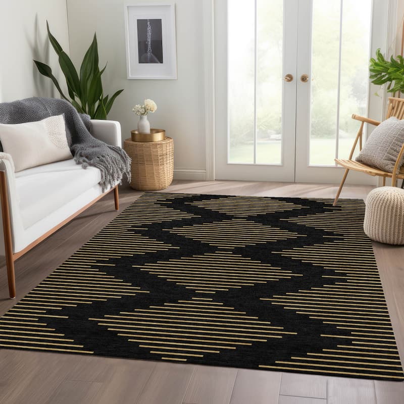 Premium Washable Super Soft Global Stripes Mayfield Rug