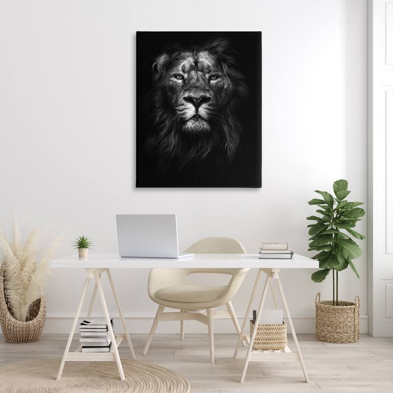 Stupell King of the Jungle Lion In Shadows, 16 x 20, Proudly Made in USA - Multi-Color