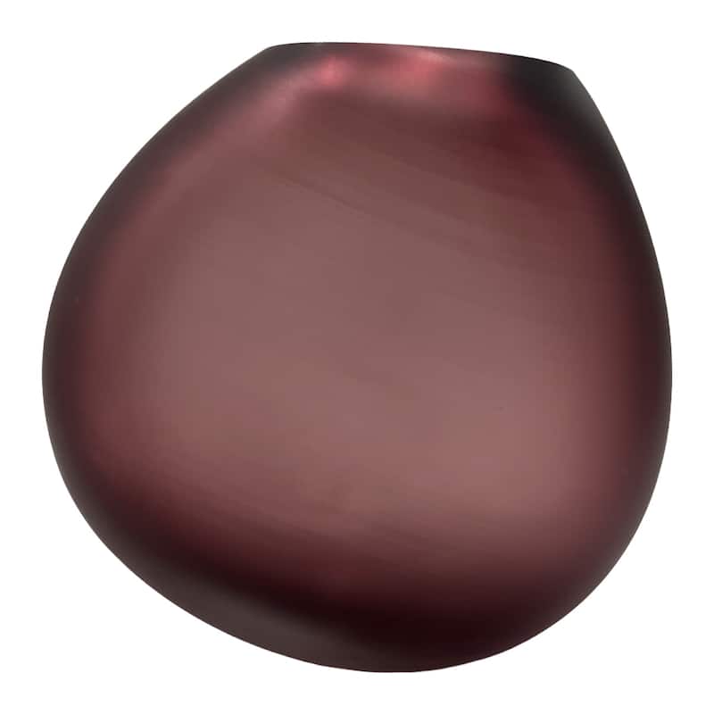 Premium Contemporary Glass Vase in Purple - Small (6.7 x 4.9 x 7.5 in)