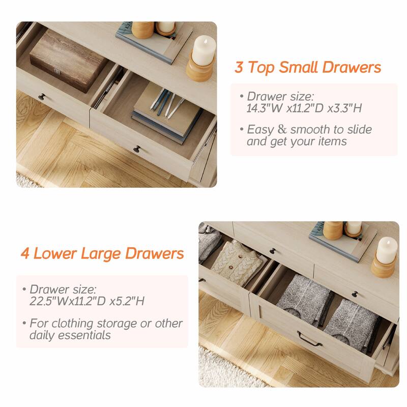 Kids Dresser with 7/8 Drawers for Bedroom, Wide Dresser for Kids Room