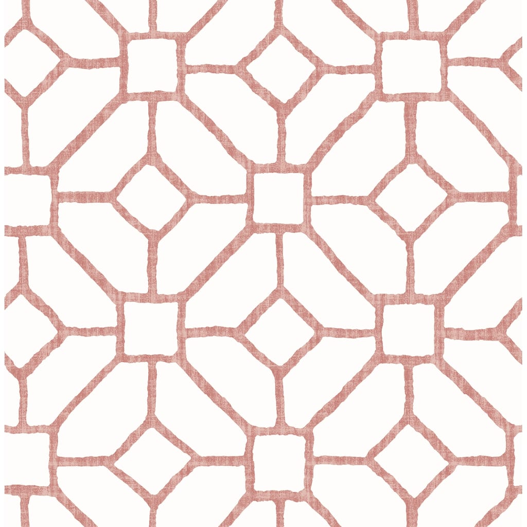 A-Street Prints Addis Coral Trellis Wallpaper