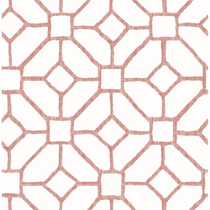 A-Street Prints Addis Coral Trellis Wallpaper