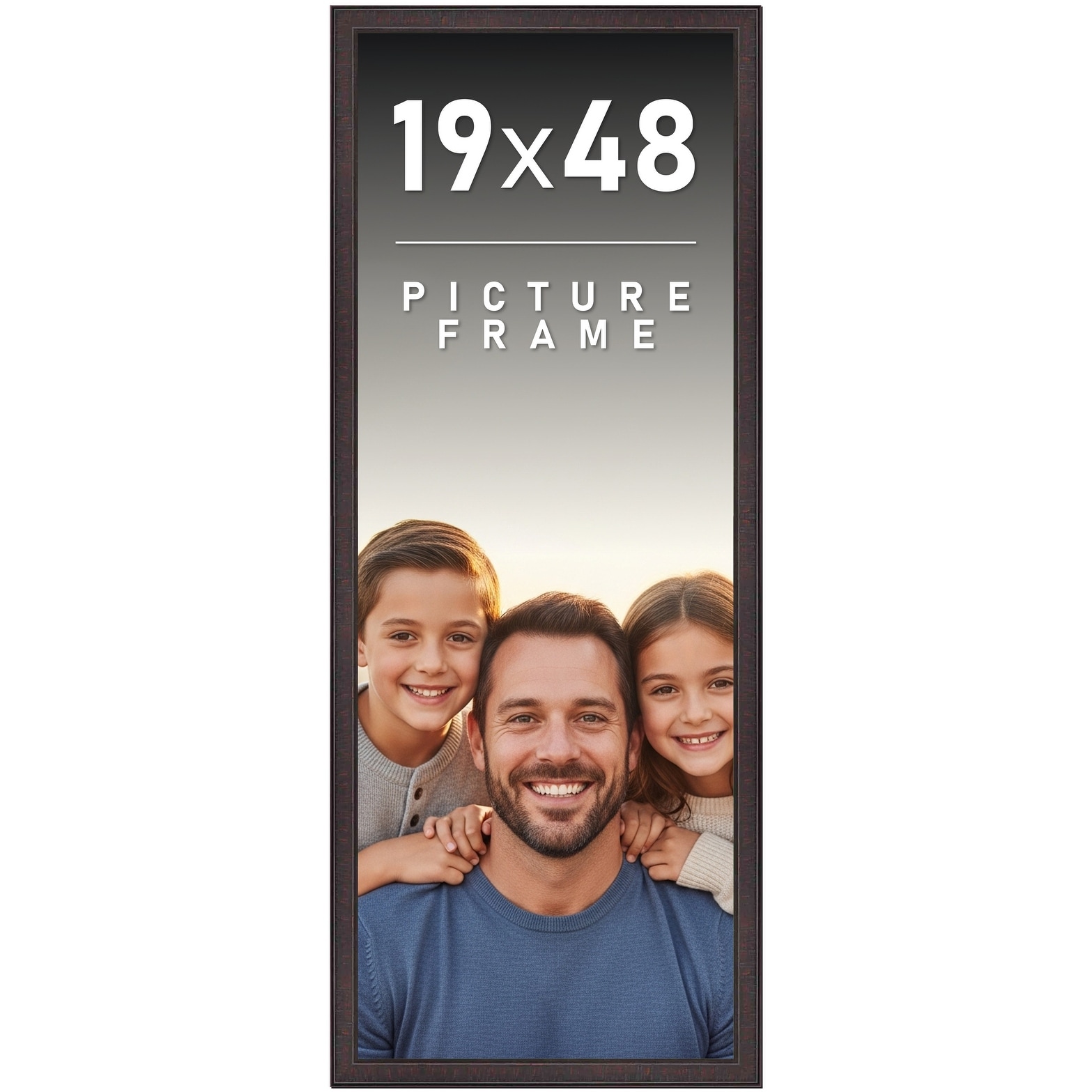 19x48 Frame Brown Picture Frame - Complete Modern Photo Frame Includes