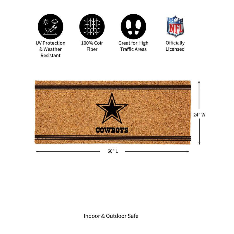 Dallas Cowboys Monochrome Indoor/Outdoor Coir Door Mat