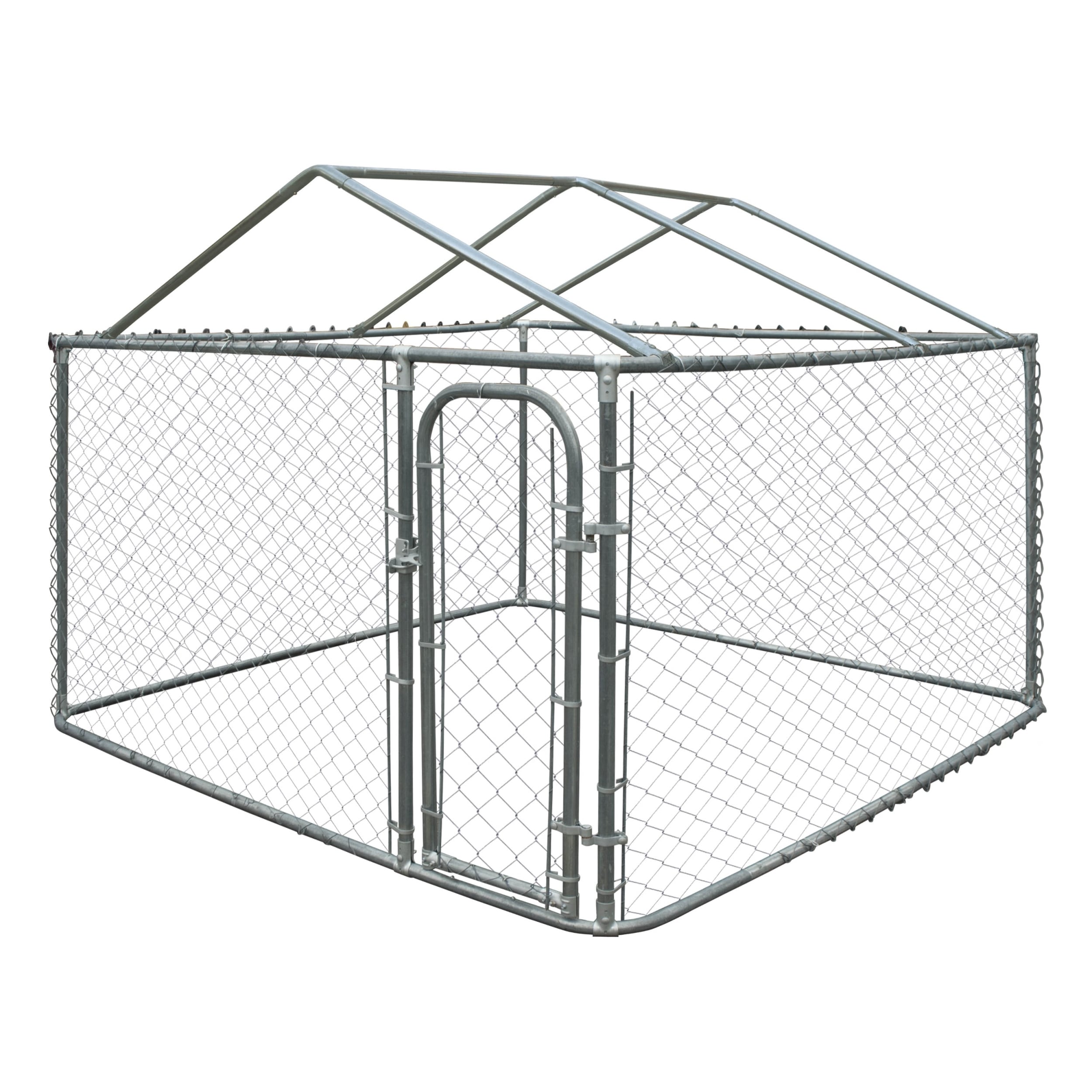 ALEKO DIY Chain Link Box Dog Kennel With Roof Frame On Sale