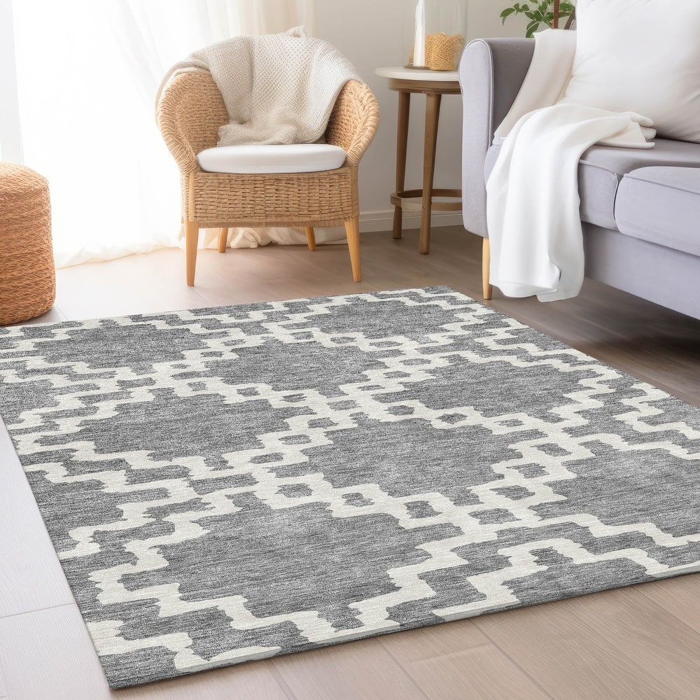 Premium Washable Super Soft Geo Trellis Mayfield Rug
