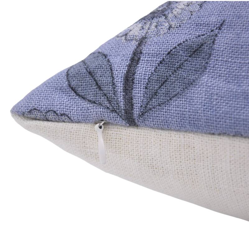 Linen Farmhouse Block print pillow Cover - Ganda Pushpa