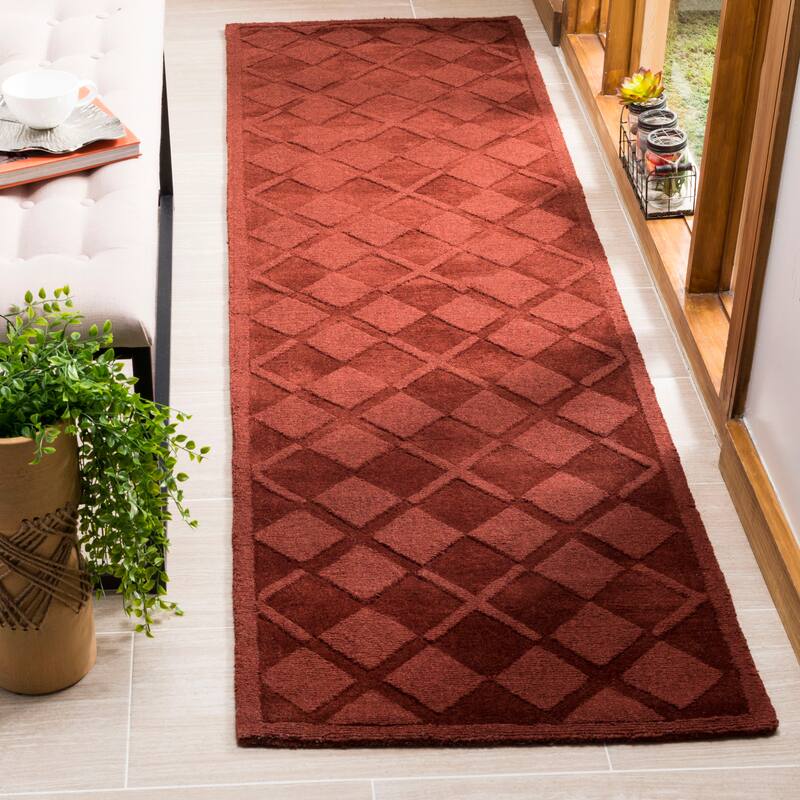 Martha Stewart by SAFAVIEH Argyle Wool Rug - 2'3" x 8' Runner - Ohio Buckeye