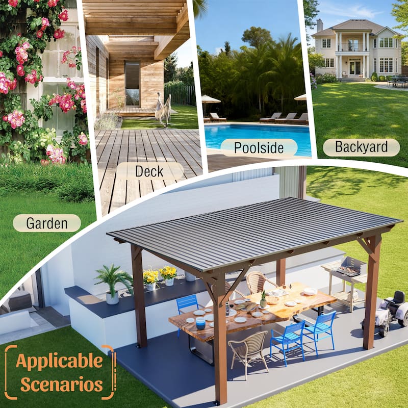 GDFStudio - Oliver Heavy Duty Outdoor Carport Gazebo with Waterproof Shade and Reinforced Base