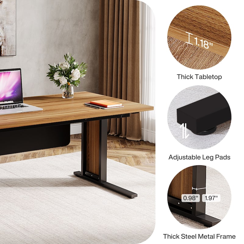 63 Inch Computer Desk, Large Executive Office Desk
