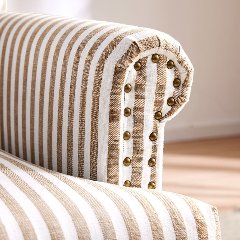 Upholstered Accent Sofa Linen Club Chair with Legs for Living Room