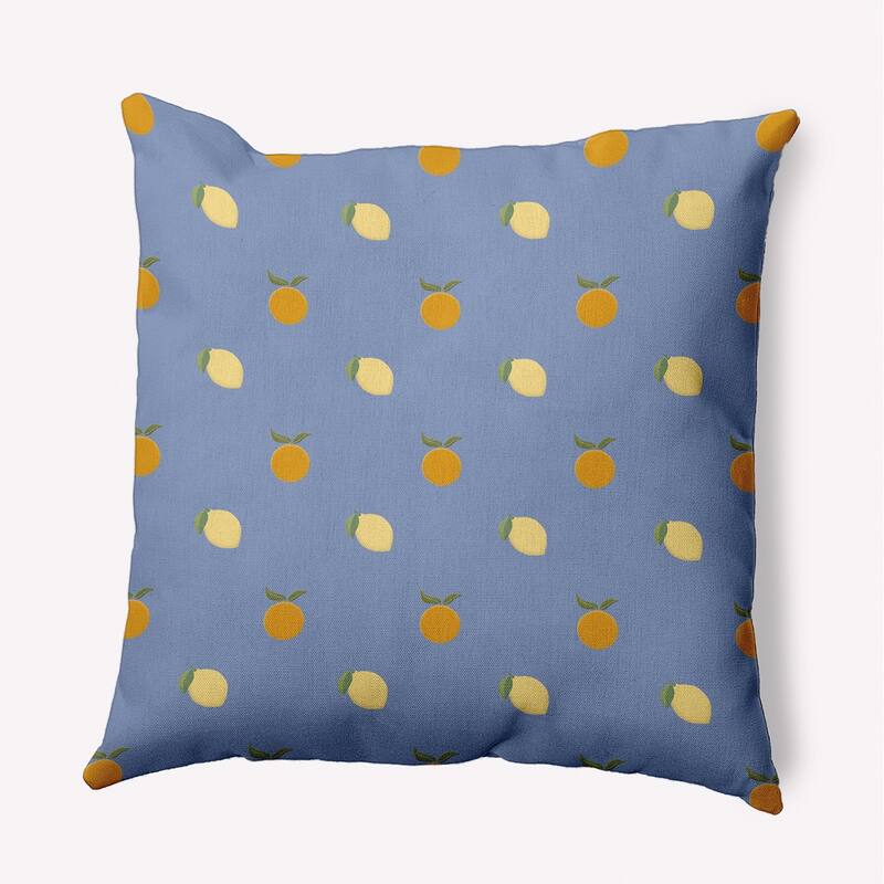 Oranges and Lemons Pattern Decorative Throw Pillow - 26" x 26" - Cornflower