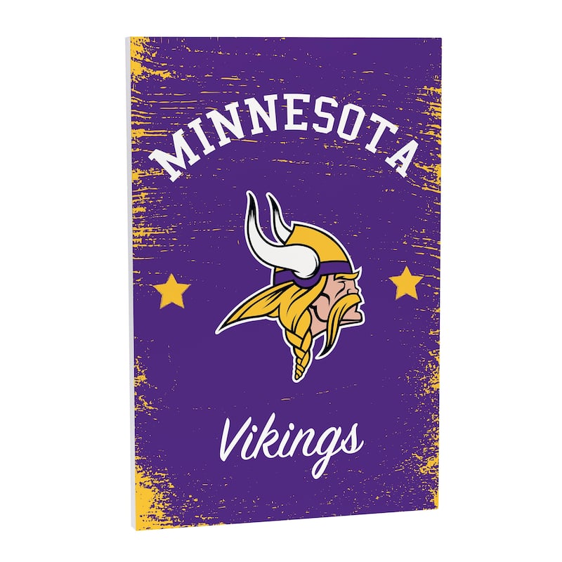 Minnesota Vikings Wooden Door Decor Wall Sign - Multi-Color - 16 x 24