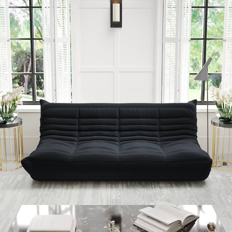 69 Inch Armless Teddy Fabric Soft Sofa Modern Couch
