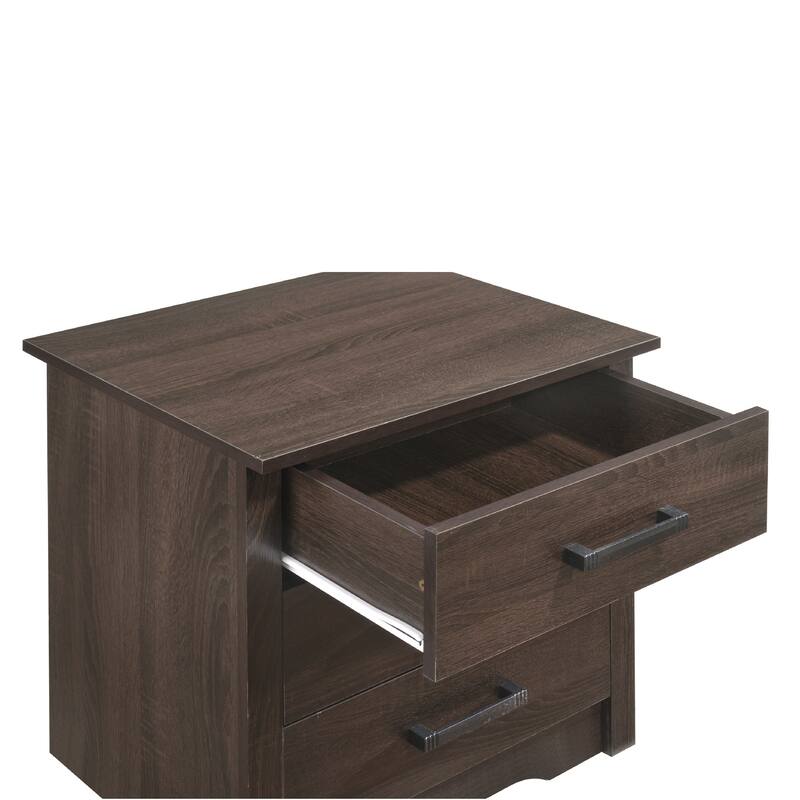 3-Drawer Wooden Nightstand - 23" - Dark Brown