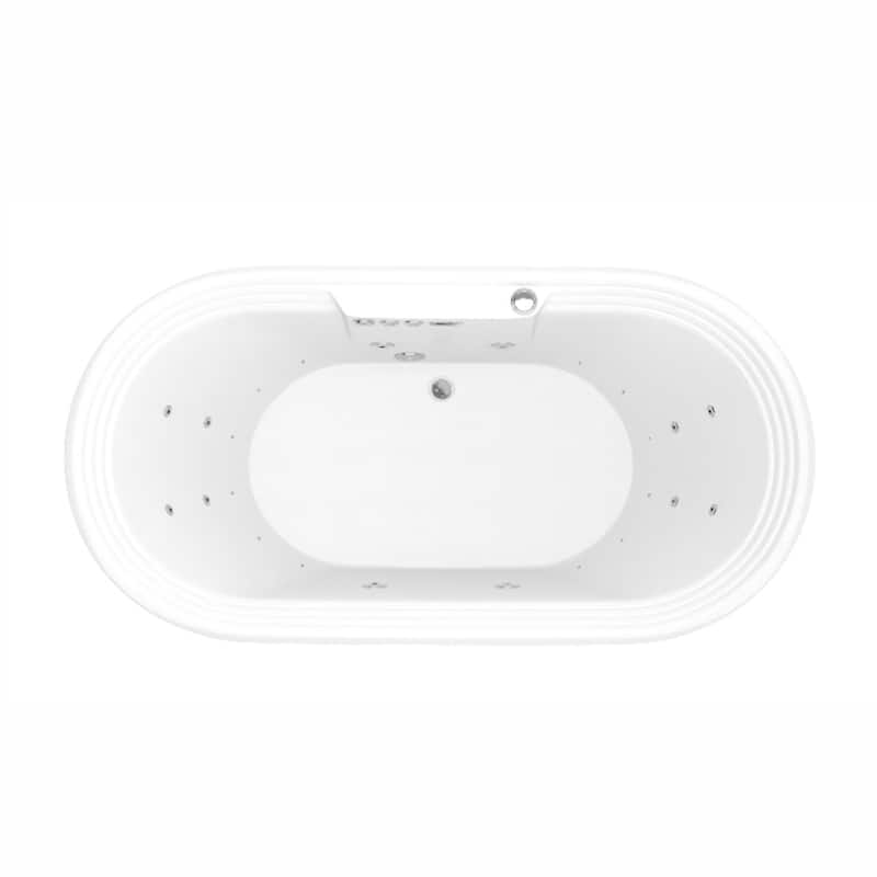 ANZZI Sofi 5.6 ft. Center Drain Whirlpool and Air Bath Tub in White