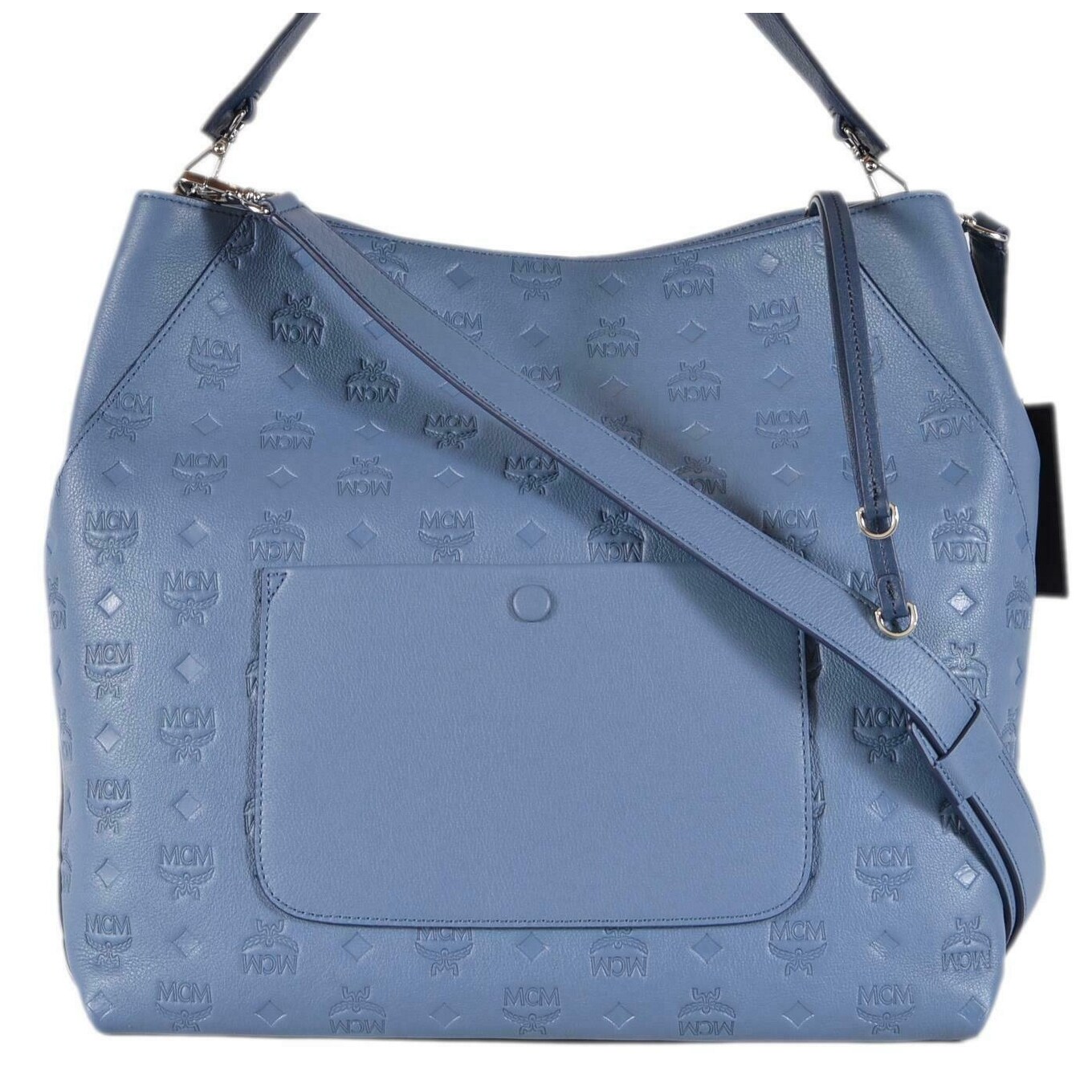 blue mcm purse
