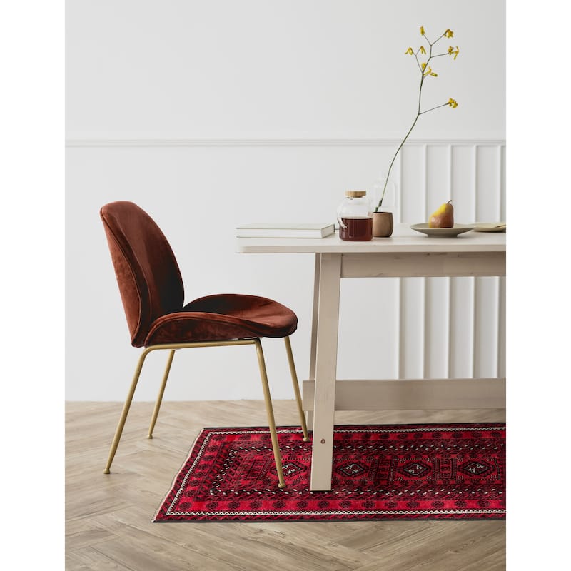 ECARPETGALLERY Hand-knotted Baluch Red Wool Rug - 3'5 x 6'8