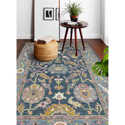 Bashian Nikhil Teal Transitional Area Rug