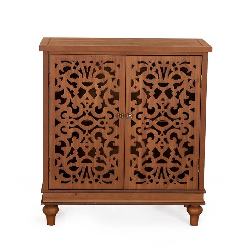 2-door Intricate Traditional Antique Storage Cabinet