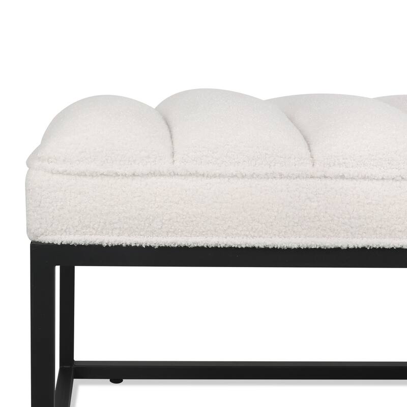 Modern Metal Base Upholstered Bench for Bedroom for Entryway