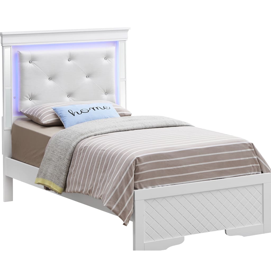 Twin Size Particle Board Platform Bed with Transitional Design